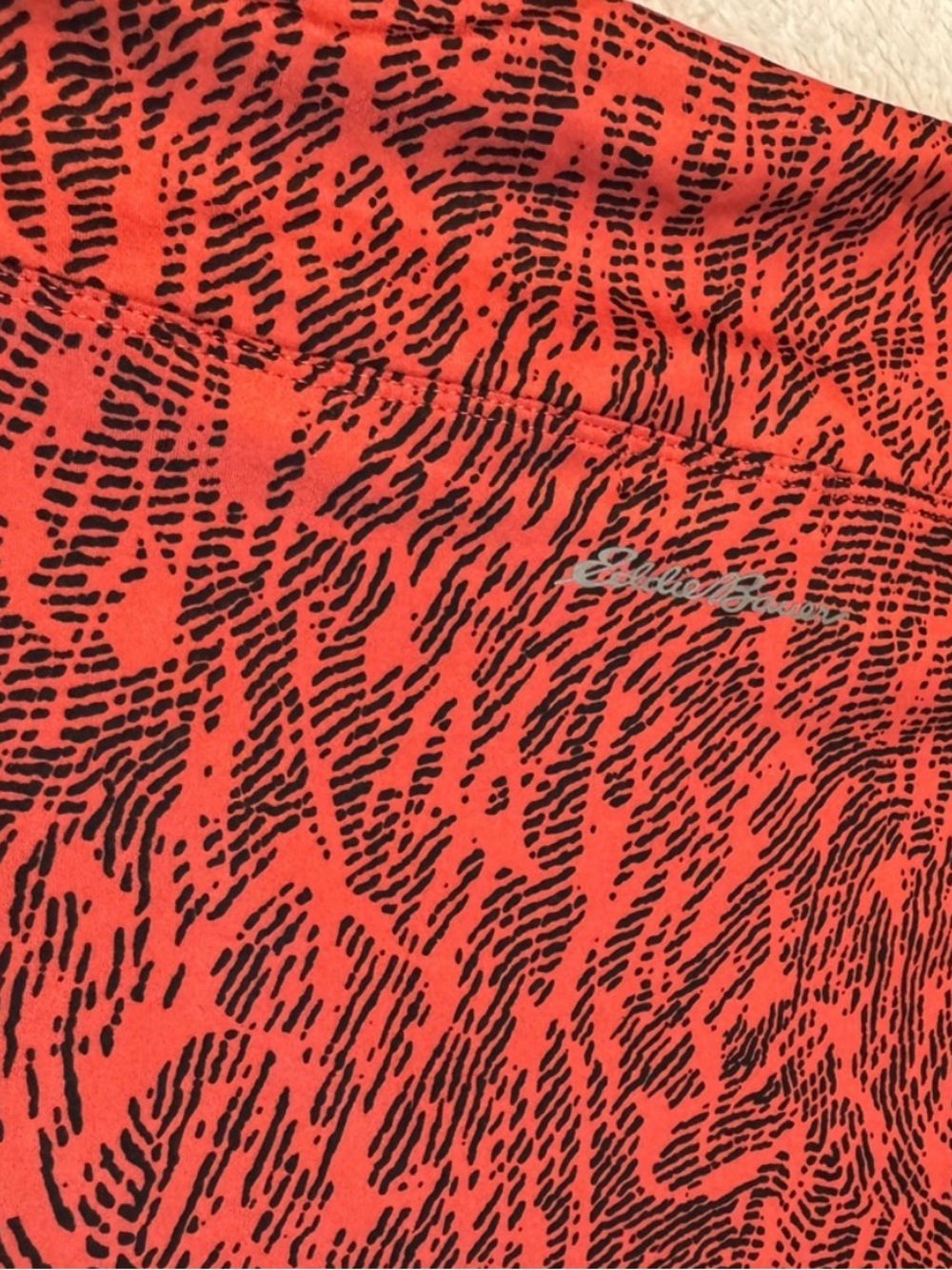 Eddie Bauer Kacey Pull On Skirt Cinnabar Imprint Size XL Orange Black New - Picture 3 of 9